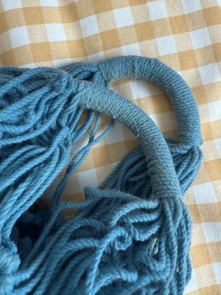 Bolso Macramé Azul con Cuentas Zara