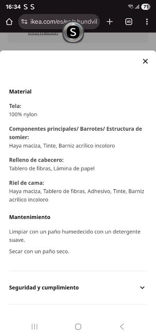 Cuna IKEA SUNDVIK+ Colchón + Funda Impermeable