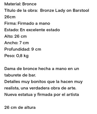 Figura de bronce mujer sentada