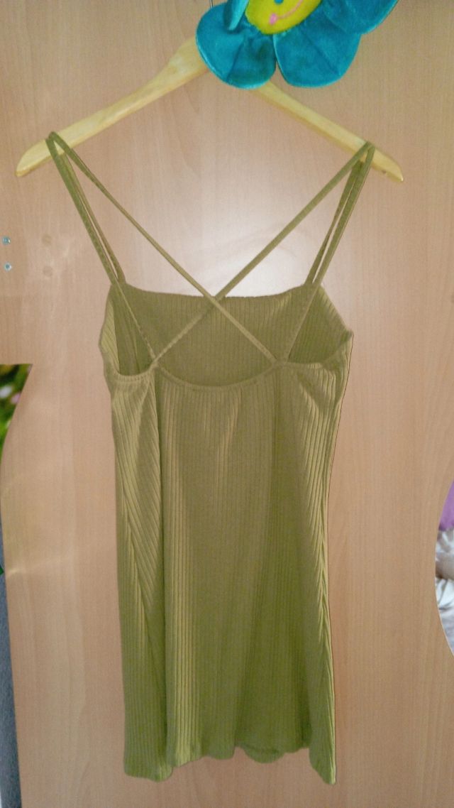 Vestido verde oliva tirantes cruzados