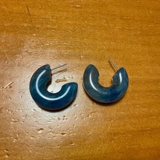 Pendientes Aro Azul resina