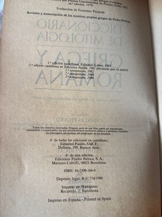 Diccionario de mitología griega y romana