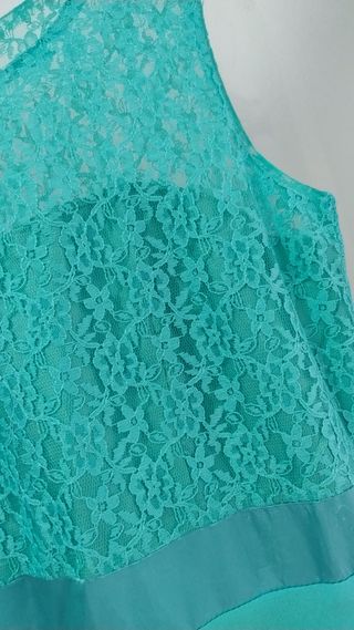 Vestido largo verde azulado