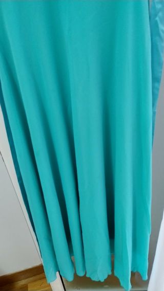 Vestido largo verde azulado