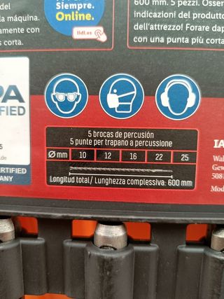 5 Brocas Largas PARKSIDE 600mm
