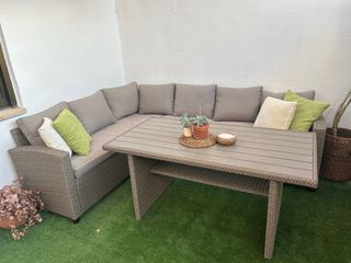 Conjunto Muebles Jardín estilo mimbre.