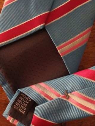 Corbata Titto Bluni Rayas Azul y Rosa