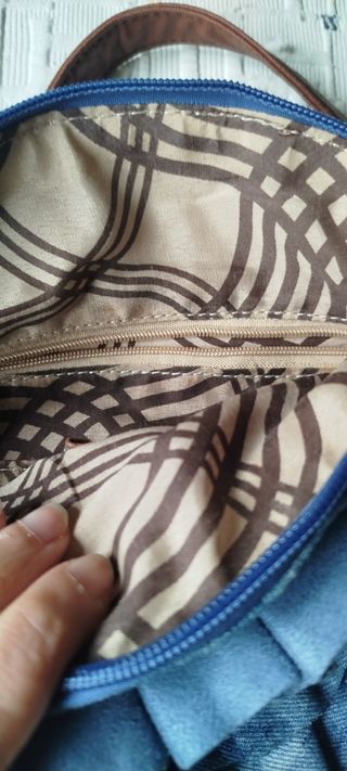 Bolso Vaquero con Asa Corta y Flor