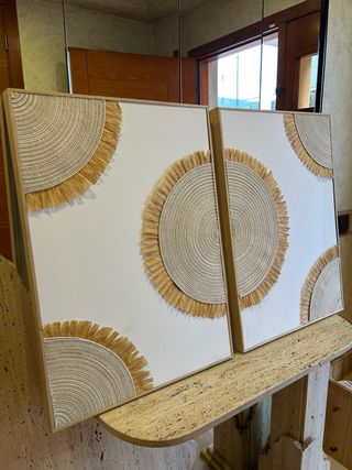 Díptico cuadros estilo boho 100x70 con Marco