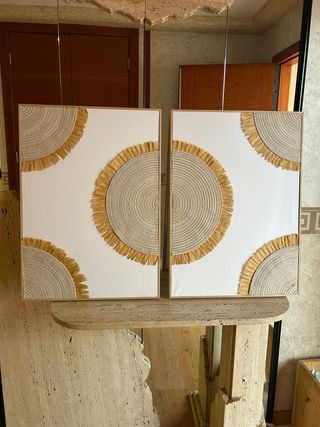 Díptico cuadros estilo boho 100x70 con Marco