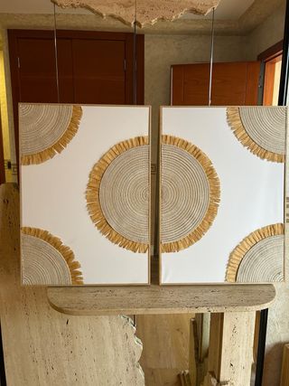 Díptico cuadros estilo boho 100x70 con Marco