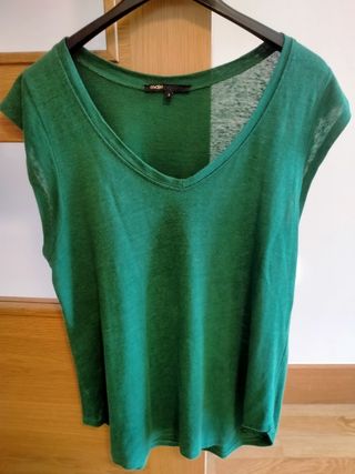 Camiseta Maje lino verde
