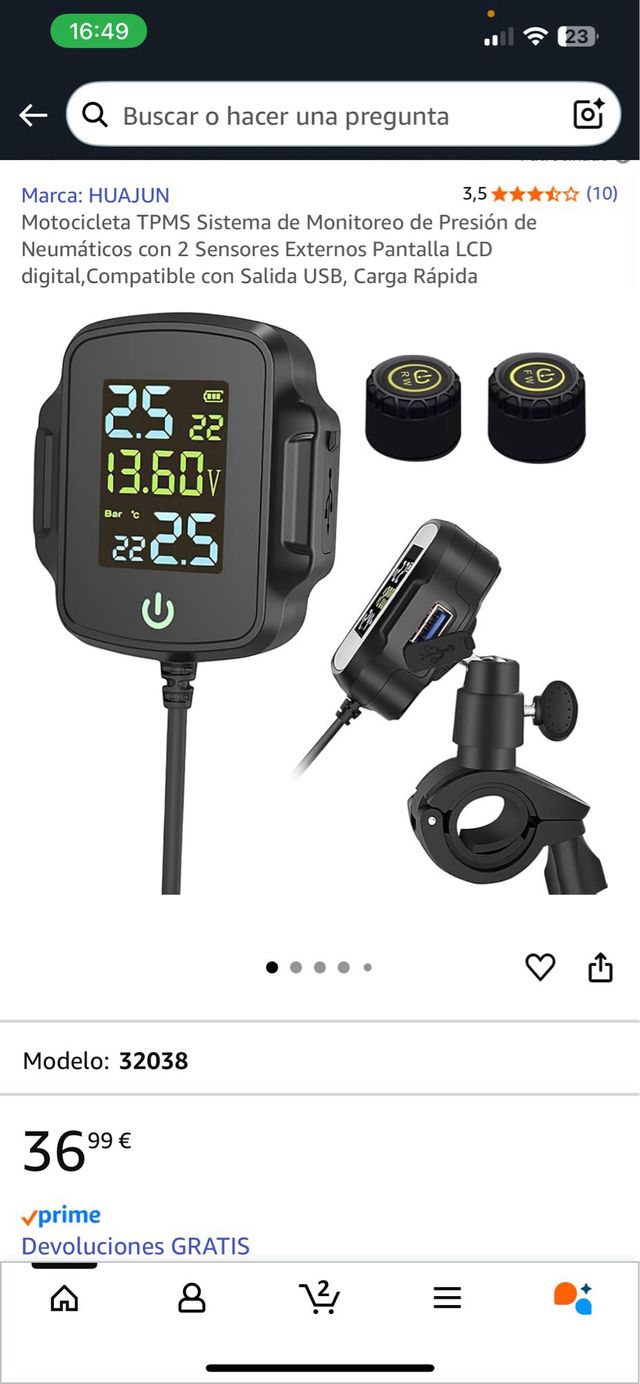 Monitor Presión Neumáticos Moto