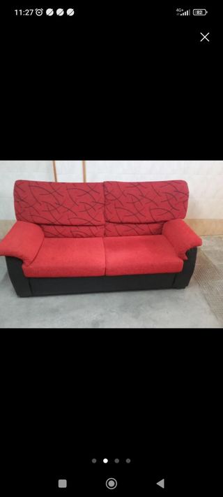 Sofá de 2 plazas rojo y negro