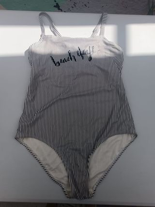Bañador de Rayas Blanco y Negro | Talla 42