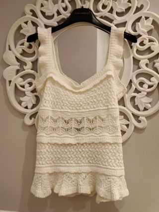 Top Crochet Blanco Talla M 
