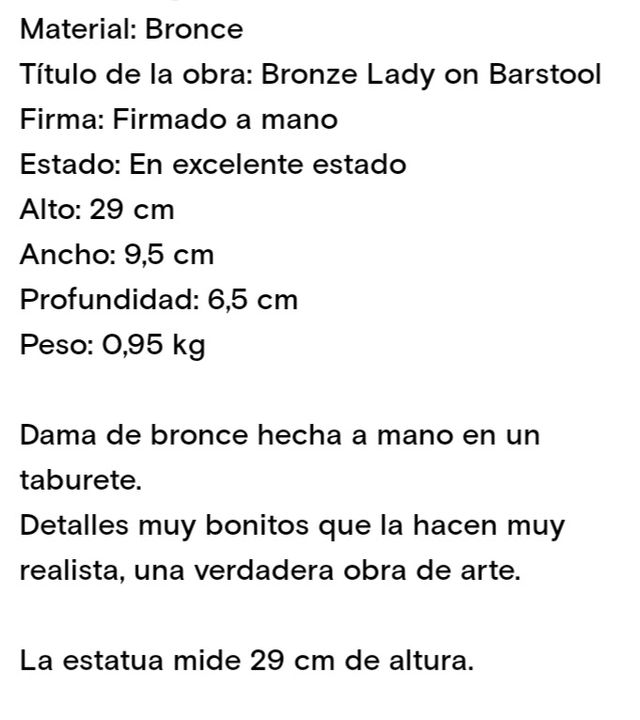 Figura de bronce mujer sentada