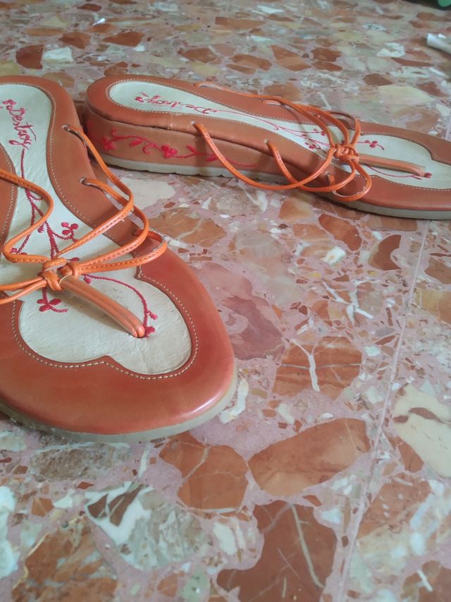 Sandalias Destroy naranjas mujer