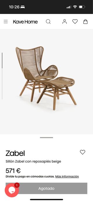 Sillón KaveHome Zabel gris con reposapiés (pareja)