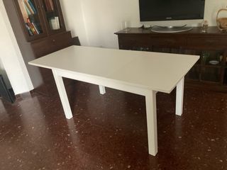 Mesa comedor extensible blanca