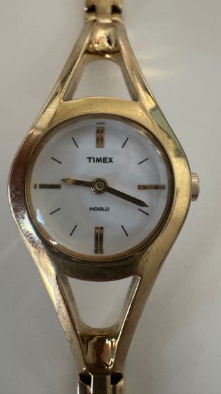 Reloj Timex Mujer Dorado y Blanco