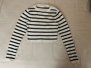 Camisa corta a rayas manga larga