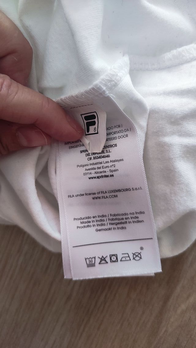 Camiseta Fila Niño Talla 16 Blanca