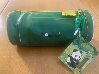 Estuche escolar panda verde