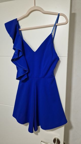 Mono azul con volantes talla única