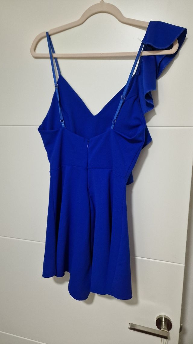 Mono azul con volantes talla única