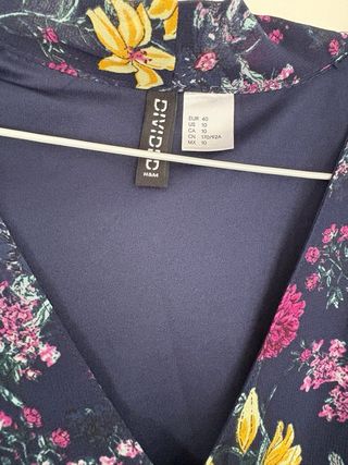Vestido H&M floral azul manga larga