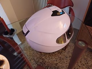 Casco Moto NZI Blanco + Soporte Móvil