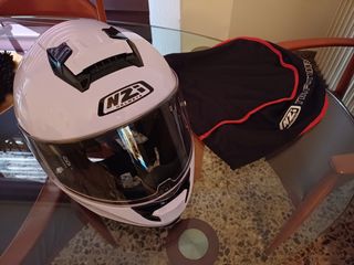 Casco Moto NZI Blanco + Soporte Móvil