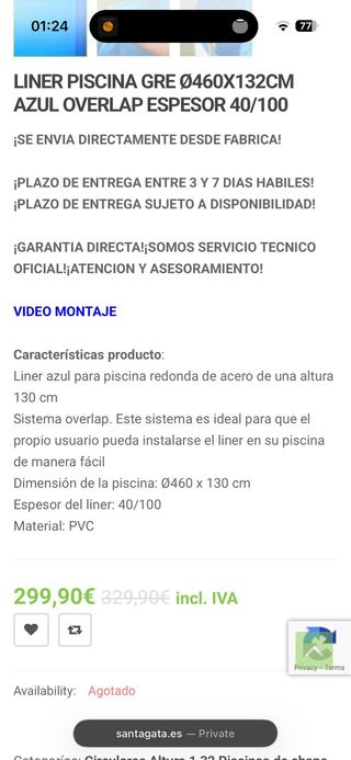 Piscina elevada Teka circular. 4,60 m diámetro