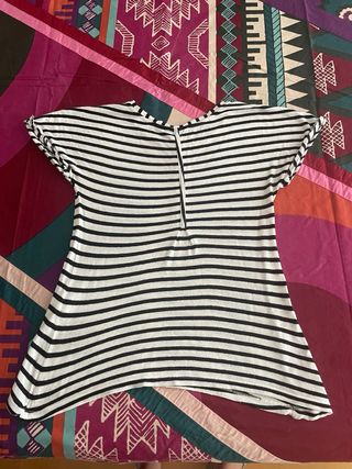 Camiseta de rayas blanca y negra Talla XS