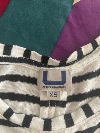 Camiseta de rayas blanca y negra Talla XS