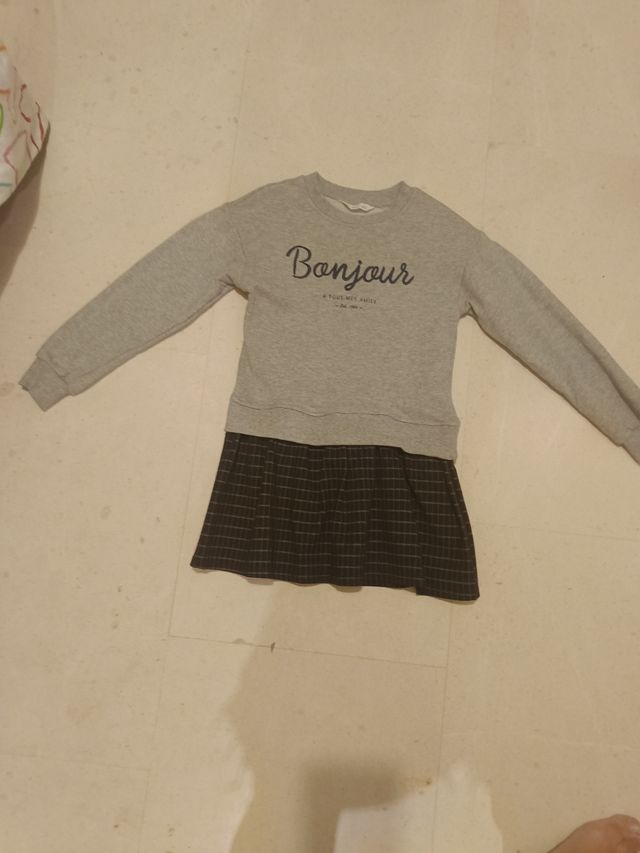 Vestido Mango Kids gris con falda