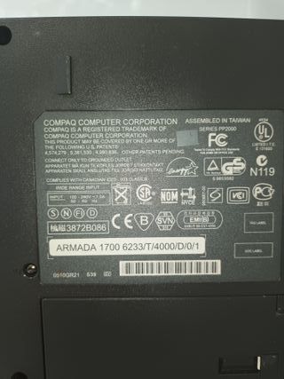 Portátil Compaq Armada 1700 PII W98 SE