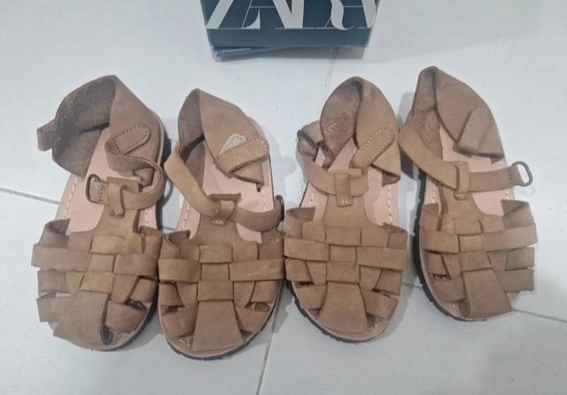 Cangrejeras de piel Zara