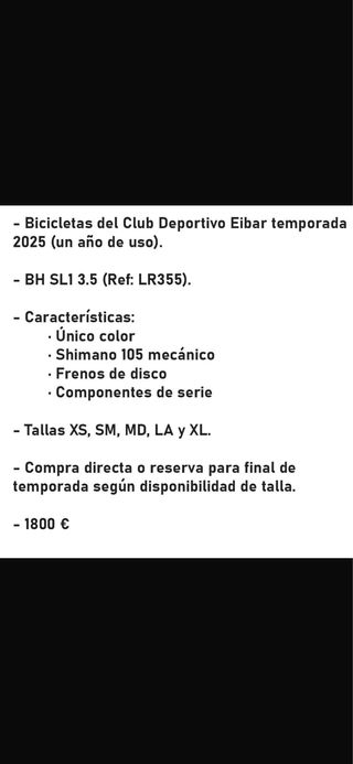 Bici Carretera BH SL1