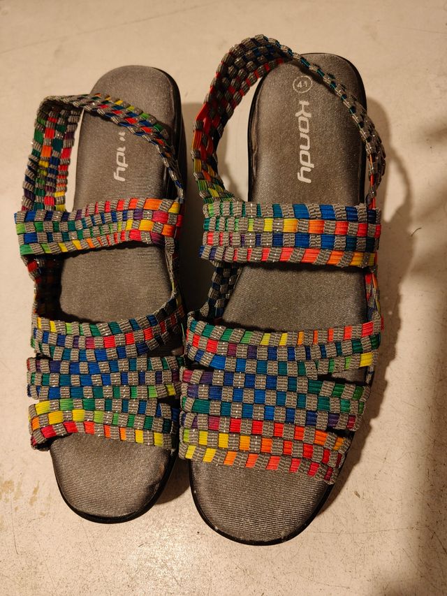 Sandalias elásticas Kondy talla 41 multicolor