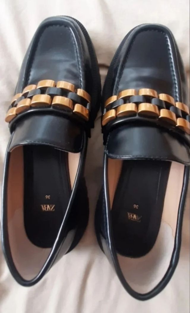 Mocasines Zara Negro Talla 36