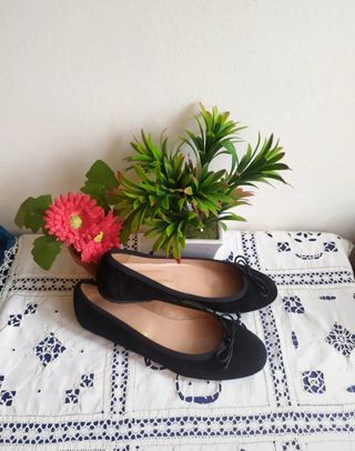Ballerine Ginevra camoscio vera pelle nere 38