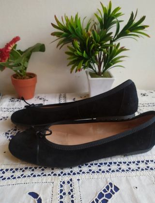 Ballerine Ginevra camoscio vera pelle nere 38