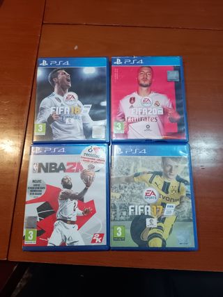 Lote 4 Juegos PS4: FIFA 17, 18, 20 y NBA 2K