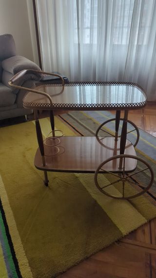 Carrito bar botellero vintage madera