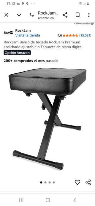 Banco de teclado RockJam ajustable