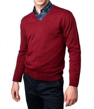 Jersey Zara men Pico Lana Rojo M NUEVO