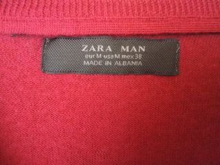 Jersey Zara men Pico Lana Rojo M NUEVO