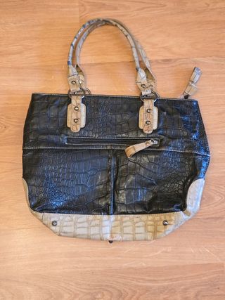Bolso de mano piel efecto cocodrilo
